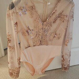 Rose gold body suit